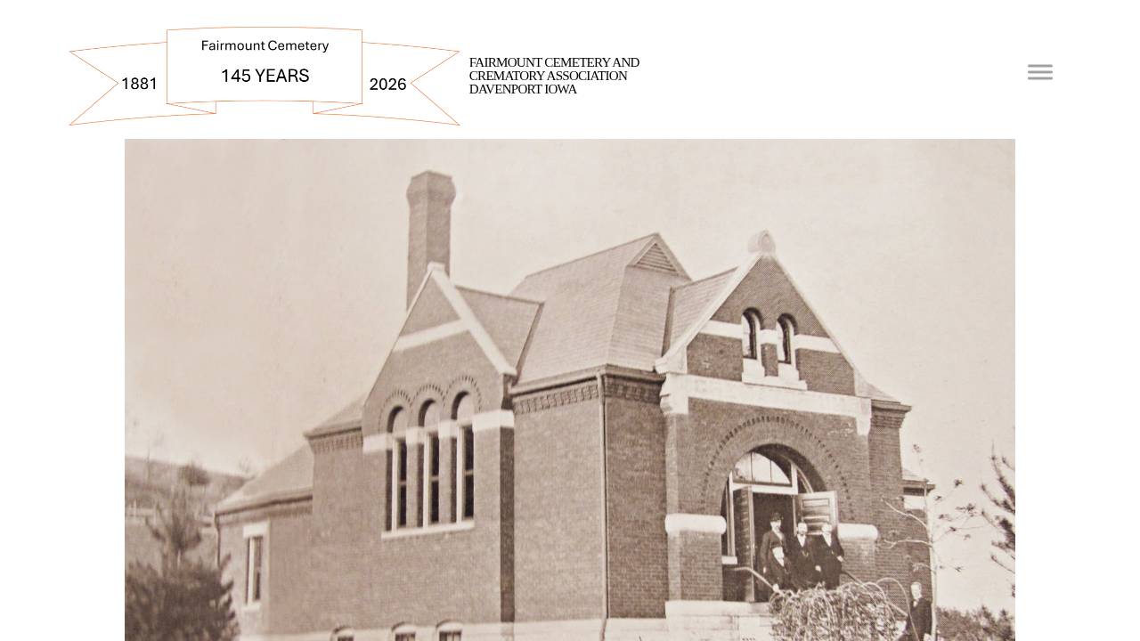 Fairmount Cemetery Assn website screenshot