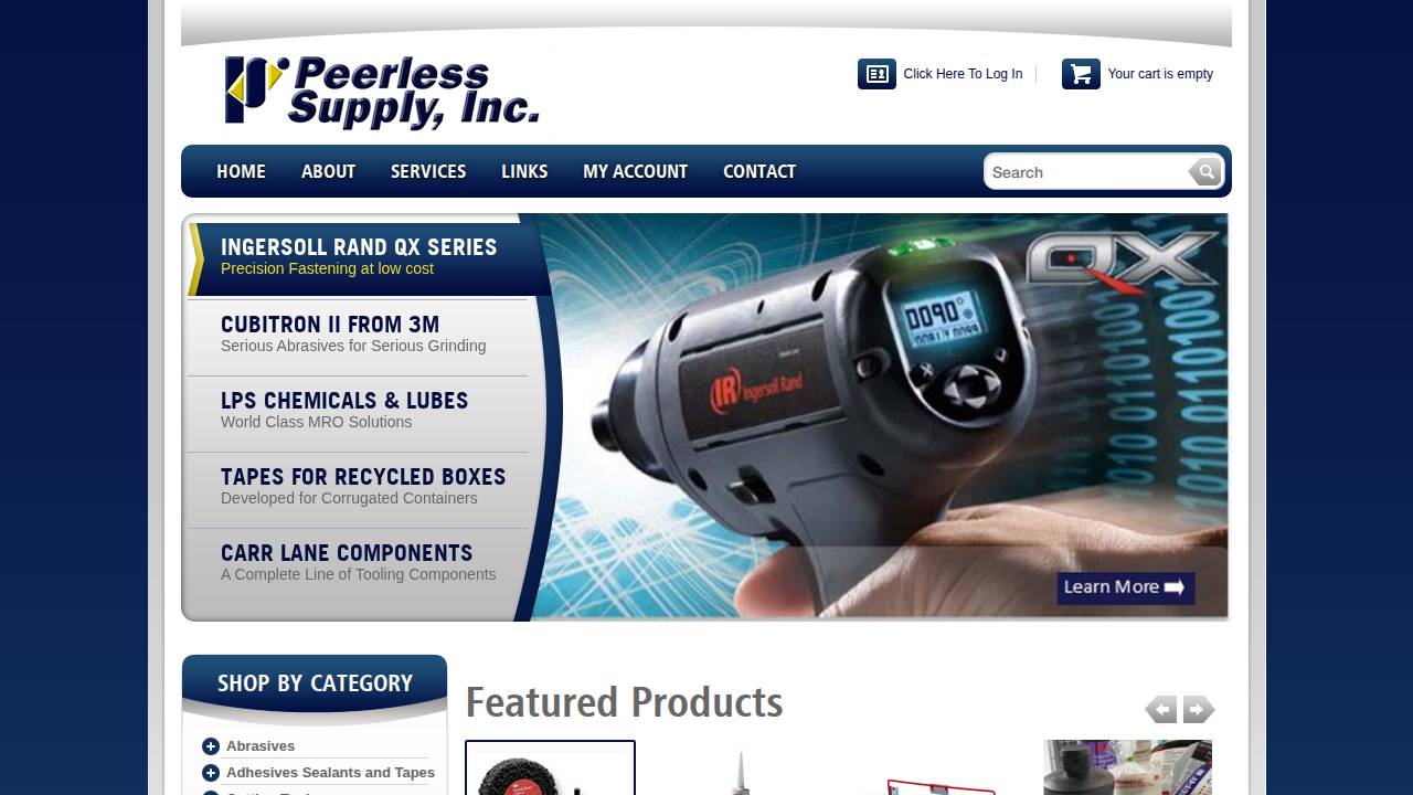 Peerless Supply INC website screenshot