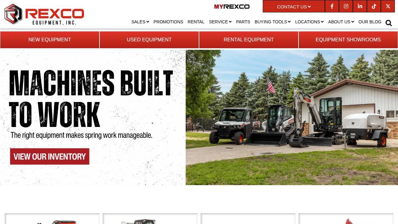 Rexco Equipment INC website screenshot