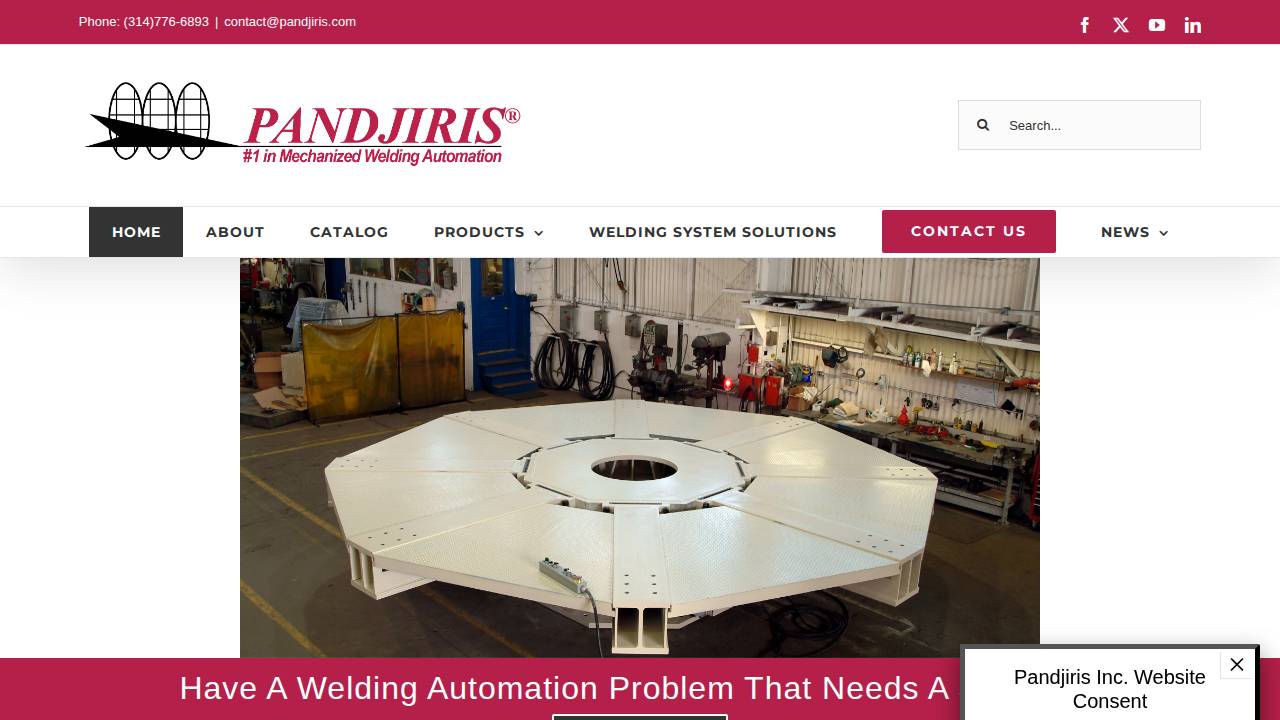 Pandjiris INC website screenshot