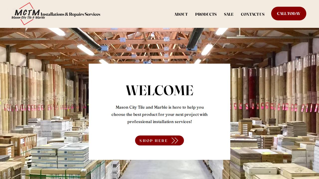 Mason City Tile & Marble CO website screenshot