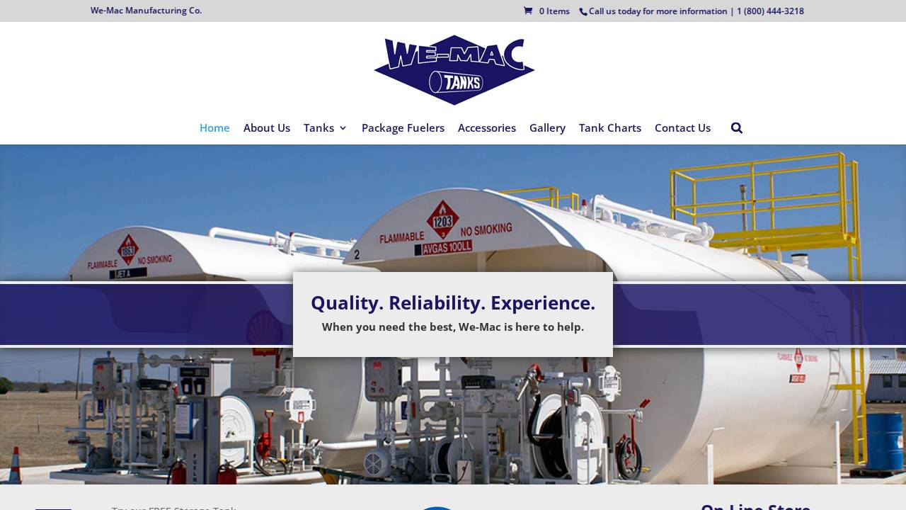 We-mac Manufacturing CO website screenshot