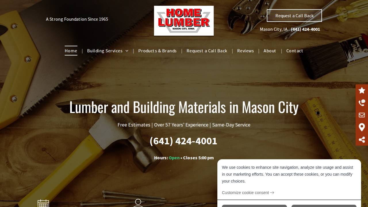 Home Lumber AND Builders INC website screenshot