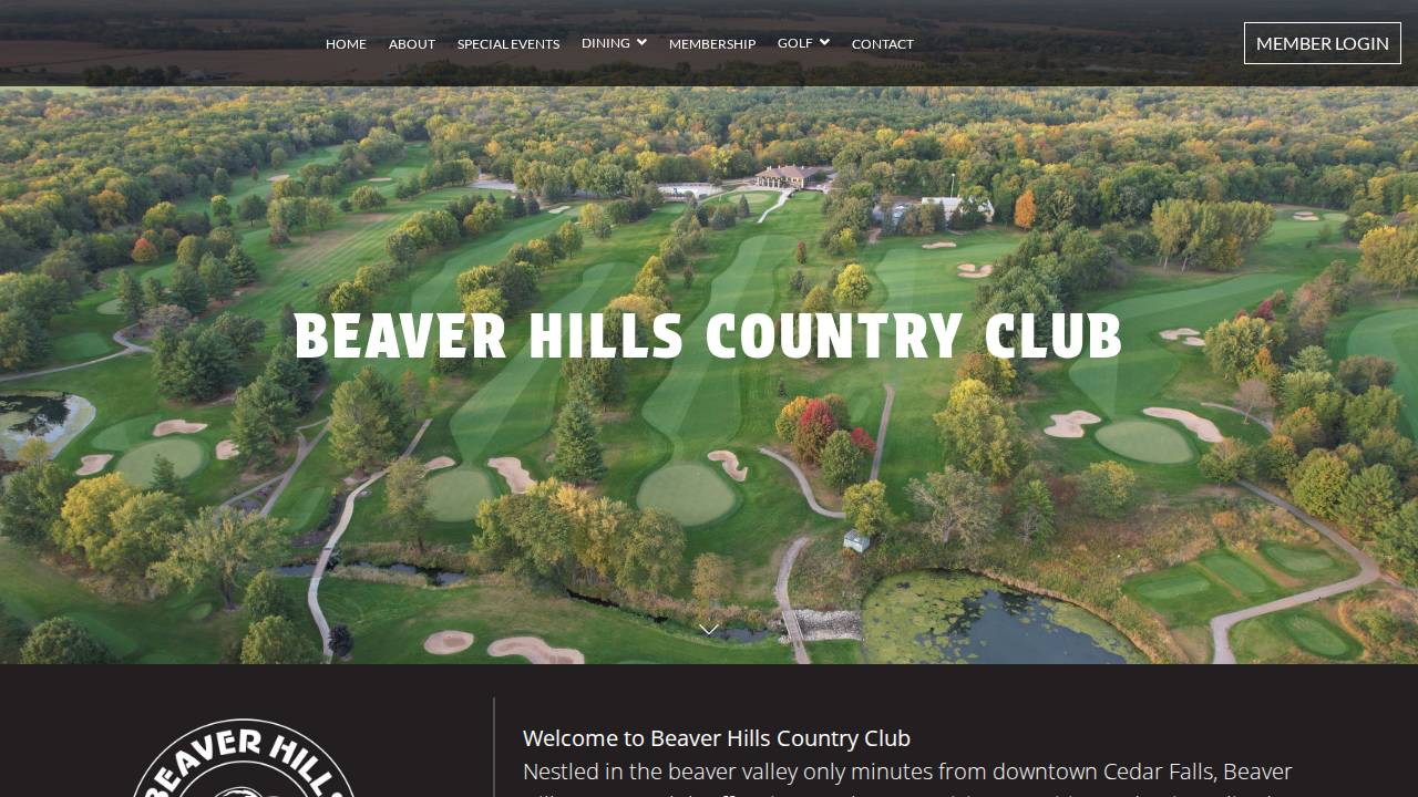 Beaver Hills Country Club website screenshot