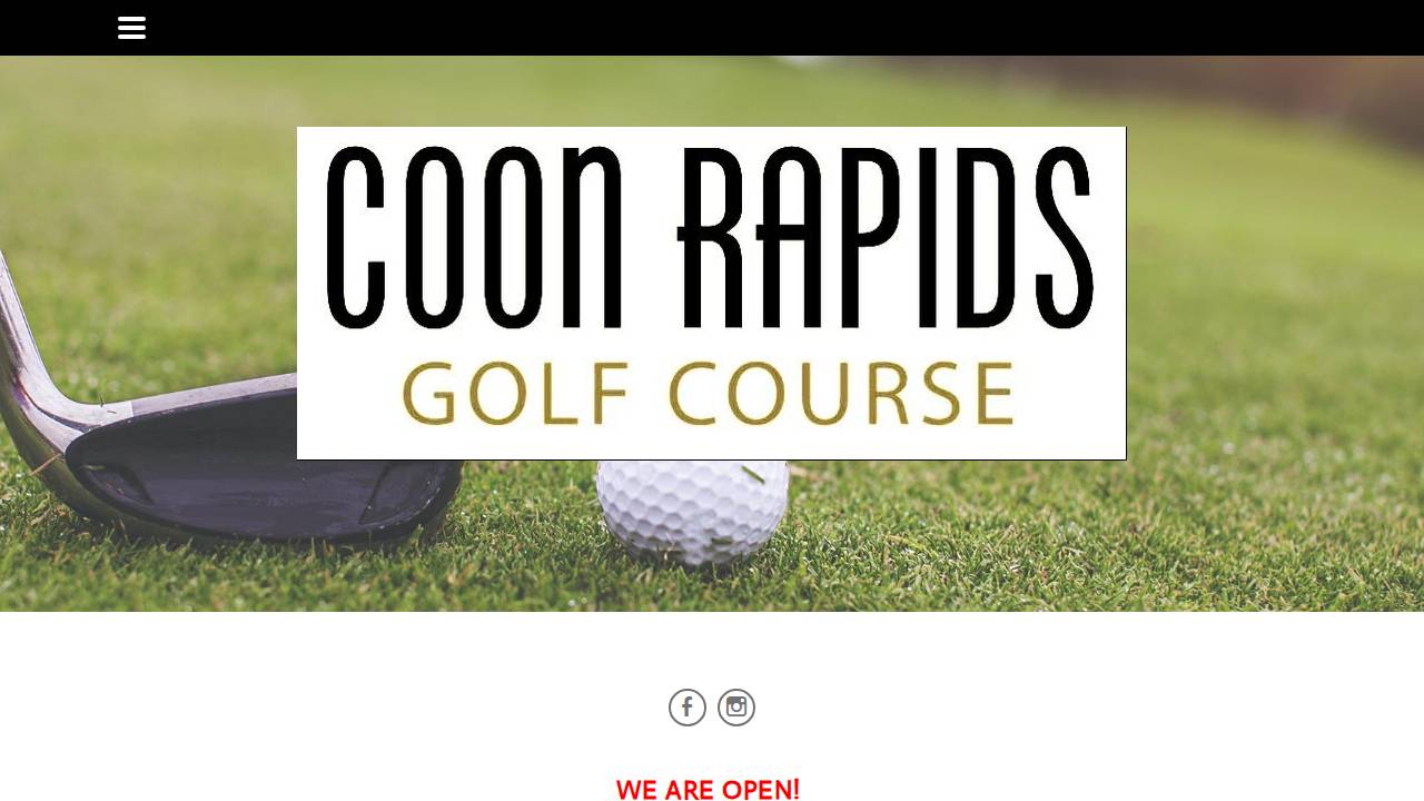 Coon Rapids Golf Association website screenshot