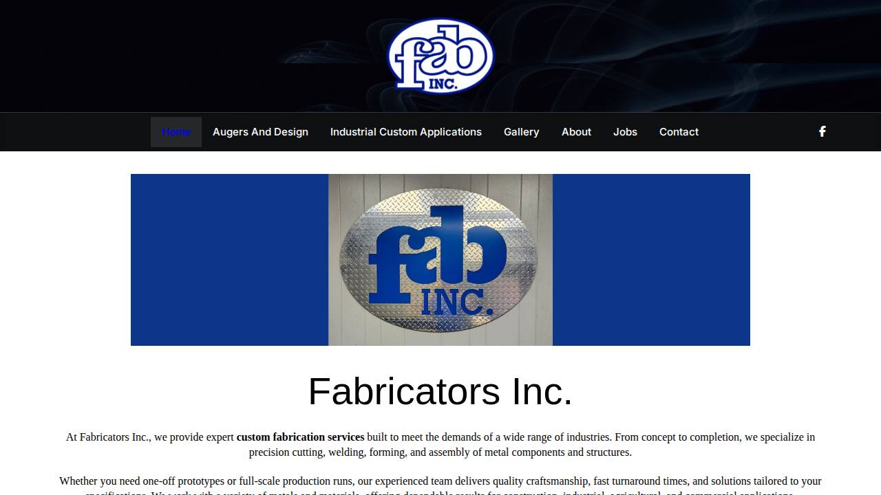 Fabricators INC website screenshot