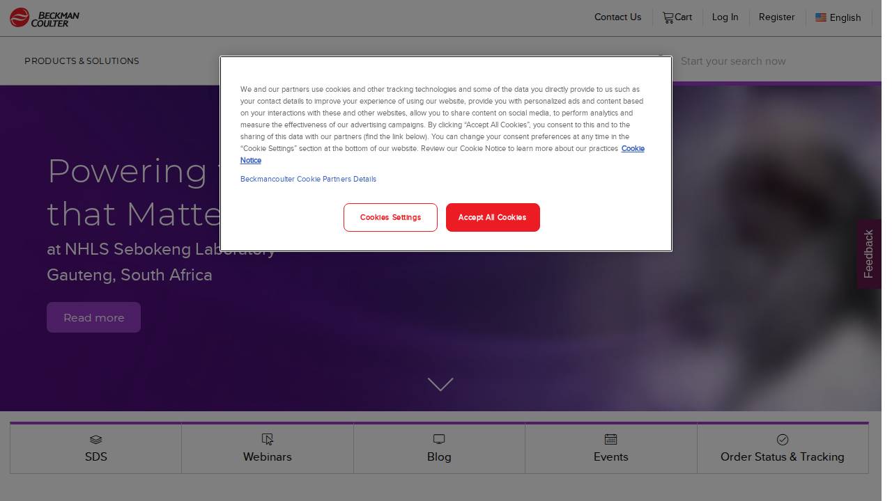 Beckman Coulter INC & Affiliates website screenshot