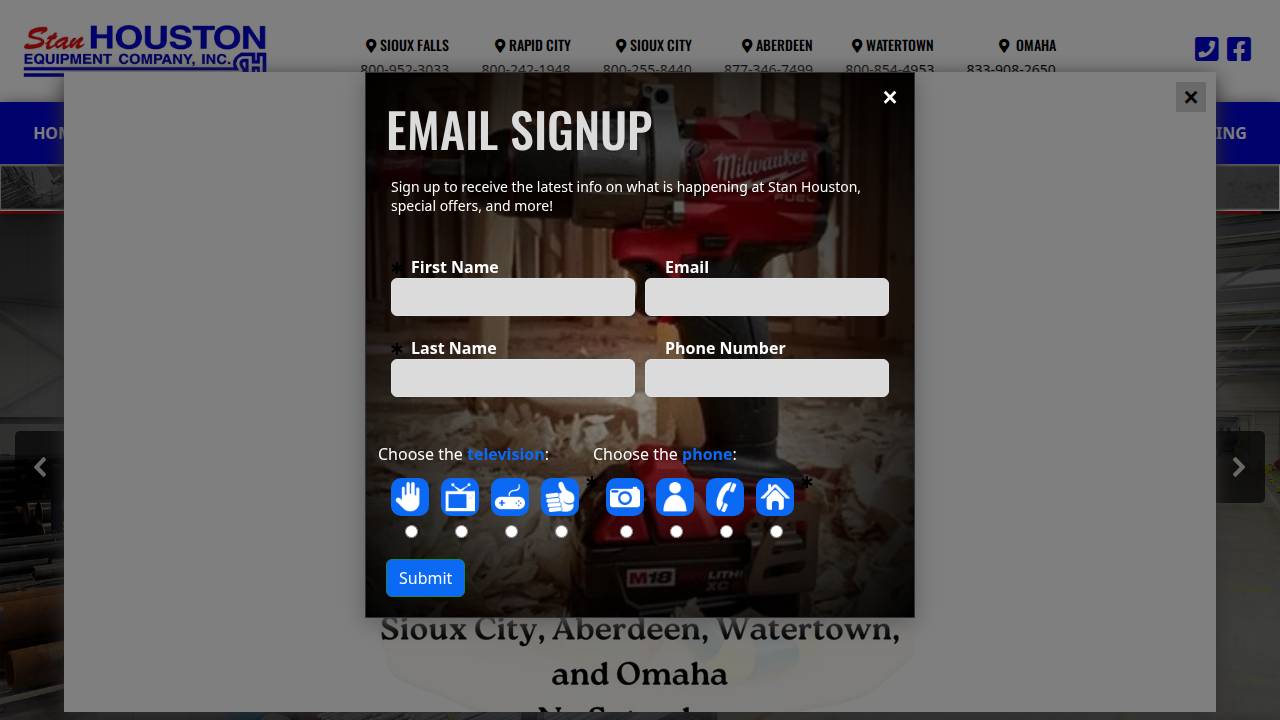 Stan Houston Equipment CO, Stan website screenshot