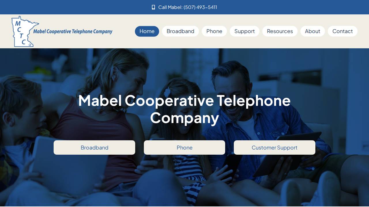 Mabel Cooperative Telephone Company website screenshot