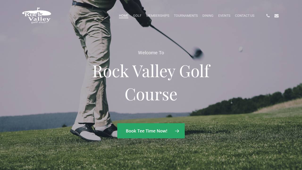Rock Valley Golf Club website screenshot