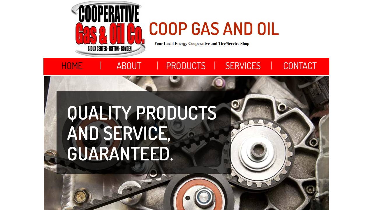 Cooperative GAS AND OIL Company website screenshot