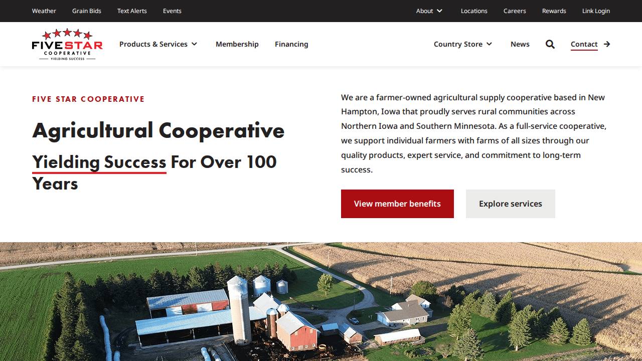 Five Star Cooperative website screenshot
