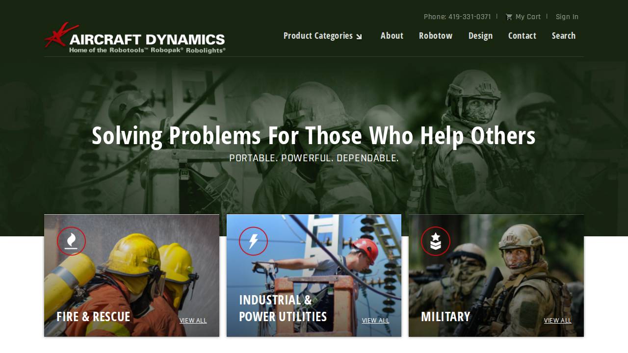 Aircraft Dynamics website screenshot