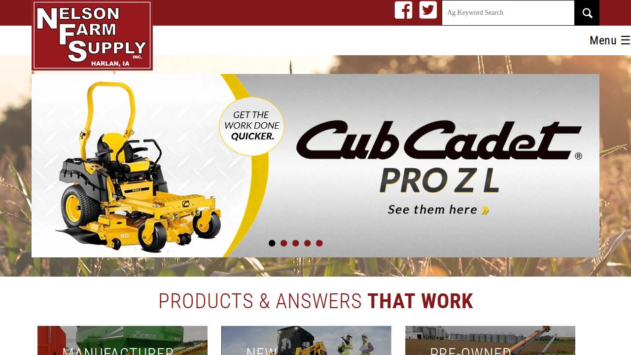 Nelson Farm Supply INC website screenshot