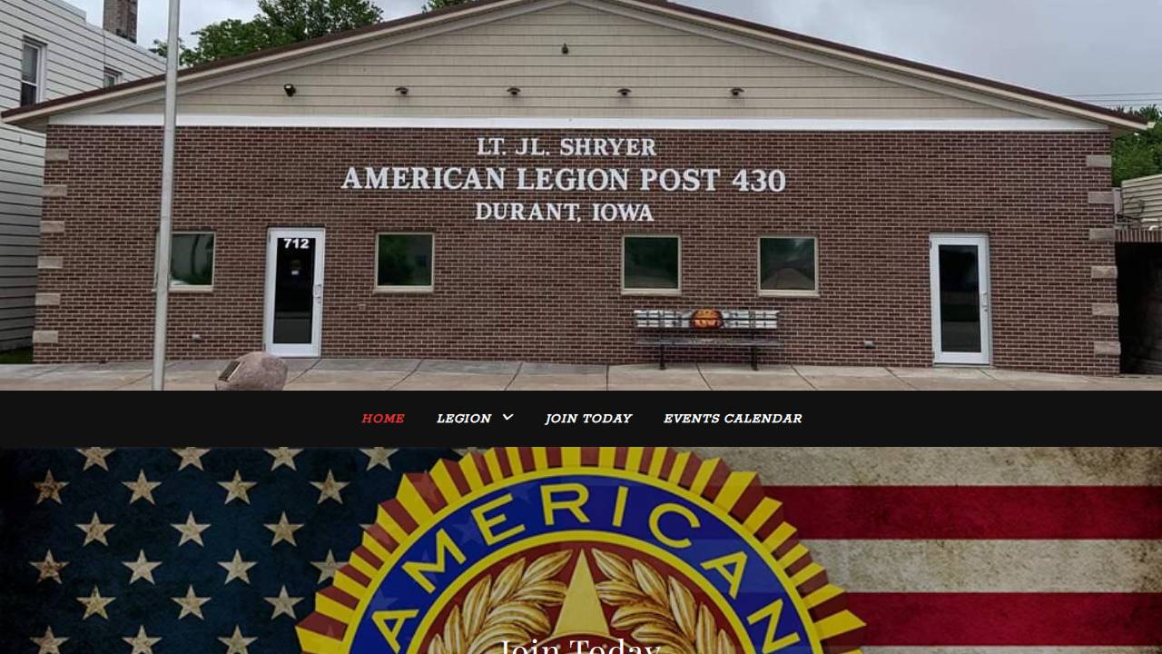 American Legion Post 430, American Legion Club No.430 Incorporated website screenshot