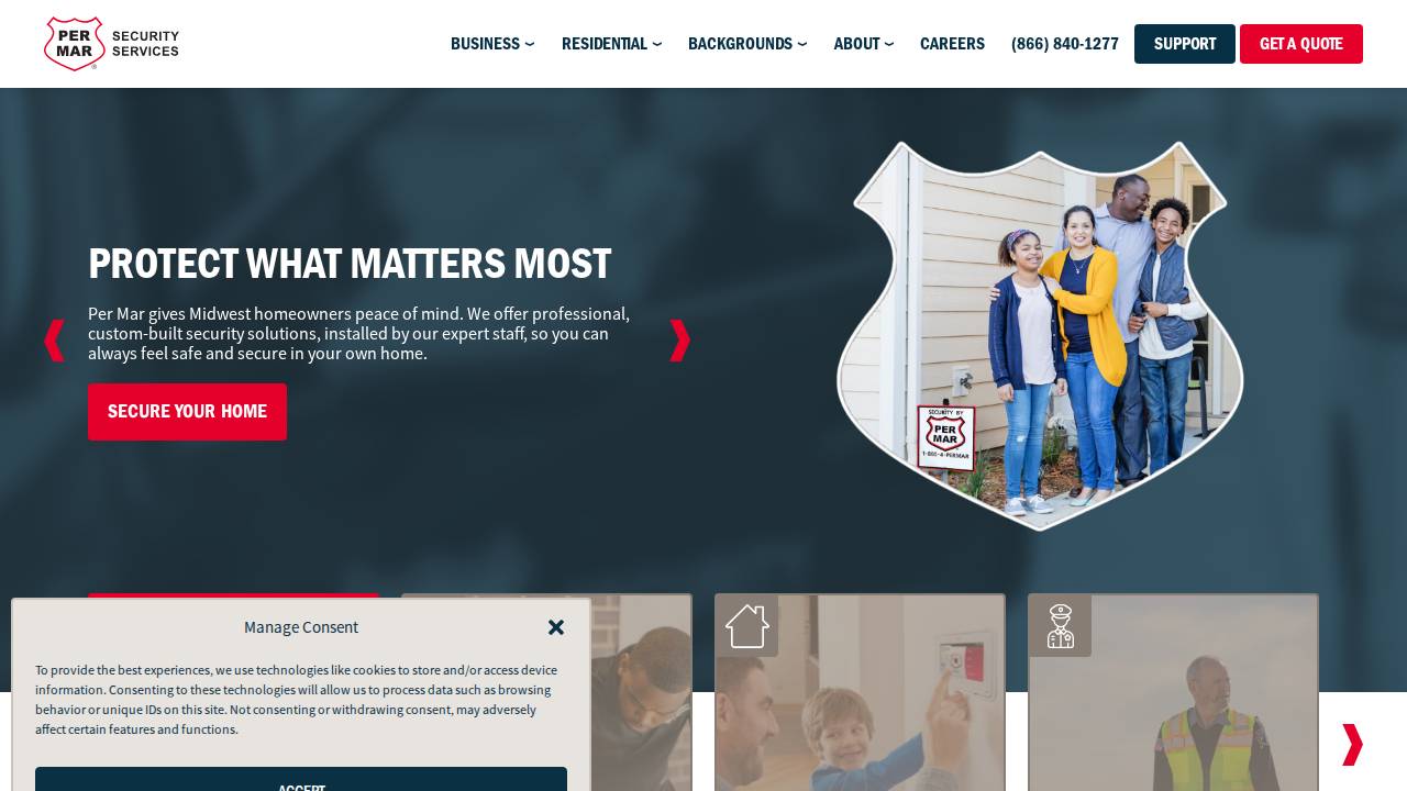 PER MAR Security AND Research Corp AND Subs, PER MAR Security & Research Corp website screenshot