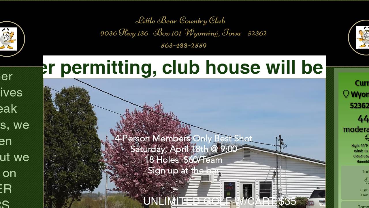 Little Bear Recreation Club website screenshot
