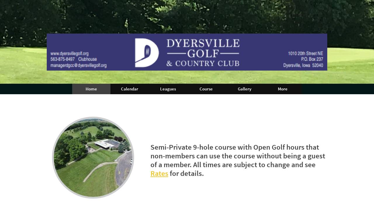 Dyersville Golf & Country Club website screenshot