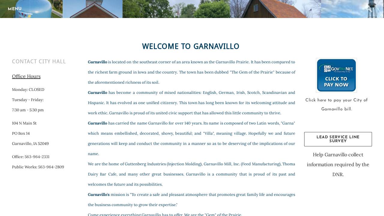 Garnavillo Mill INC website screenshot