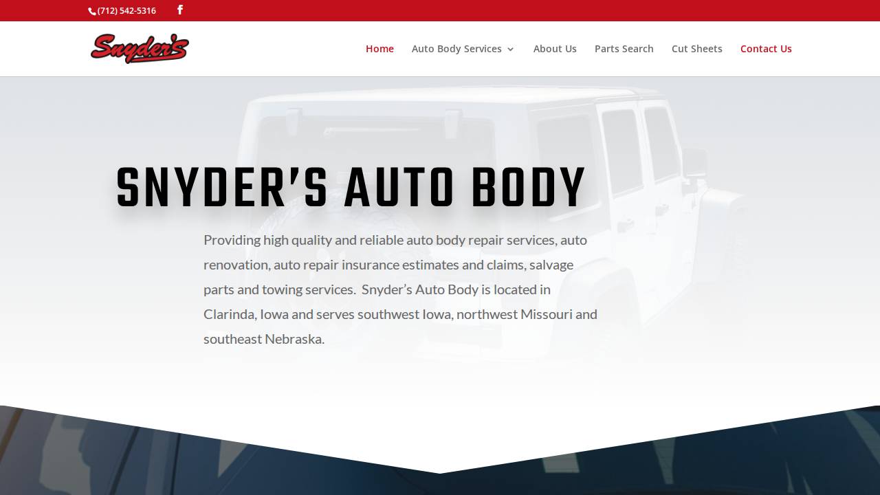 Snyder, Harold L; Snyders Body Shop website screenshot