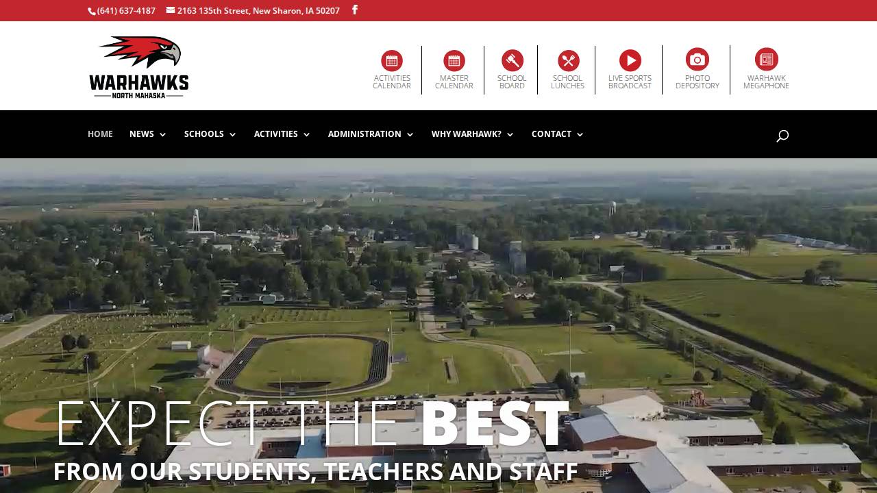 North Mahaska Comm School Dist website screenshot