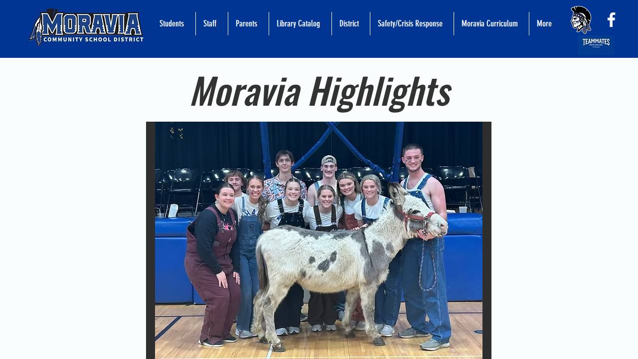 Moravia Community School Dist website screenshot