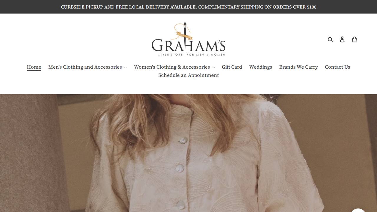 Grahams Style Store FOR MEN website screenshot