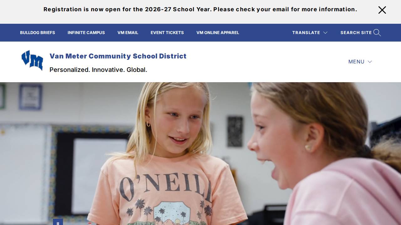 VAN Meter Community School website screenshot