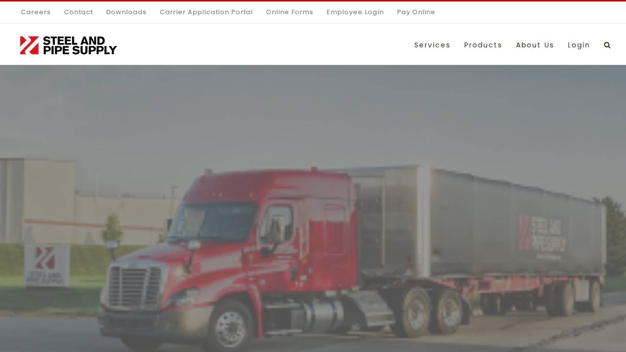 Steel & Pipe Supply CO INC website screenshot