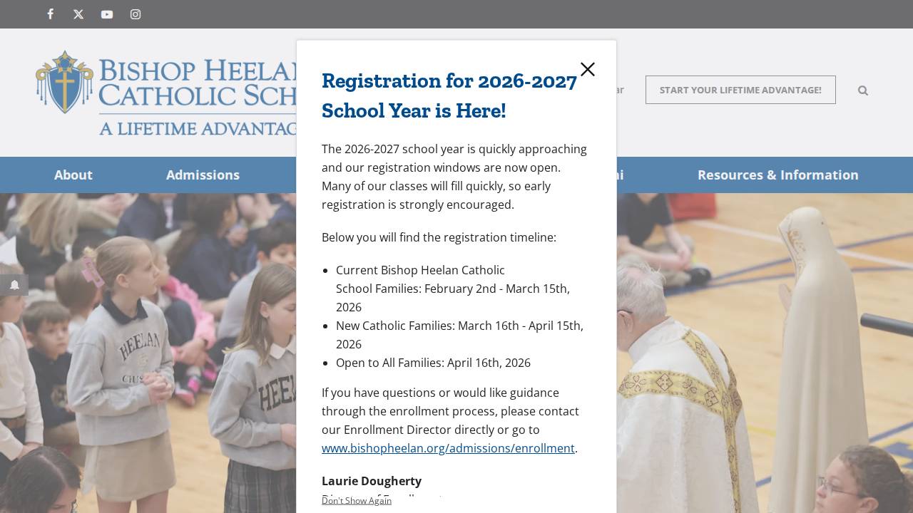 Bishop Heelan Catholic Schools website screenshot