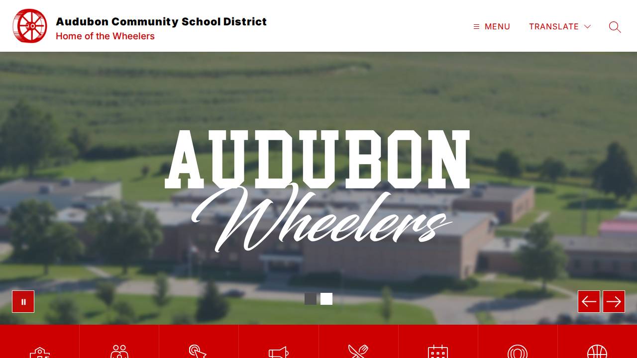 Audubon Community School District website screenshot