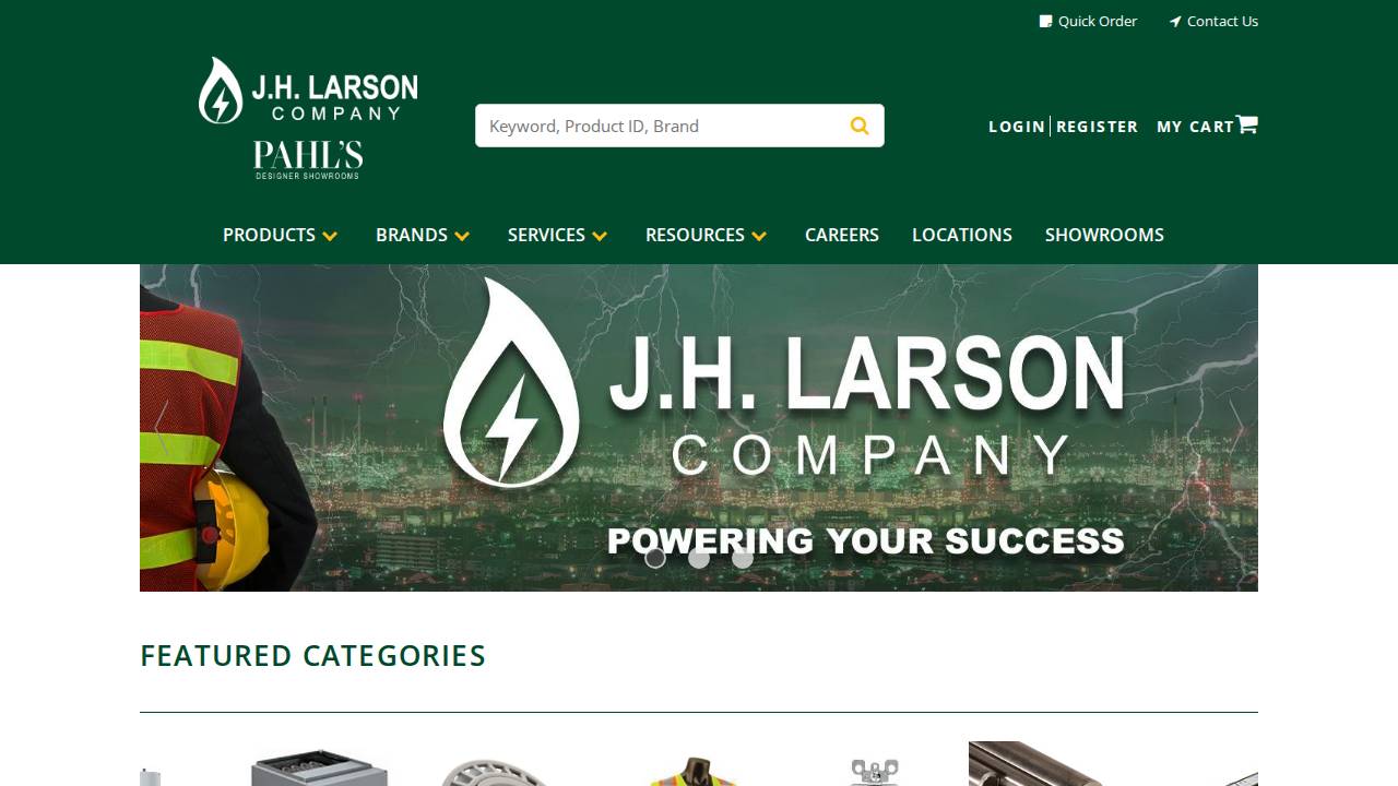 J H Larson Electrical CO website screenshot