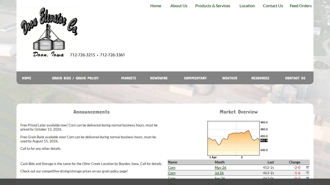 Doon Elevator Company website screenshot