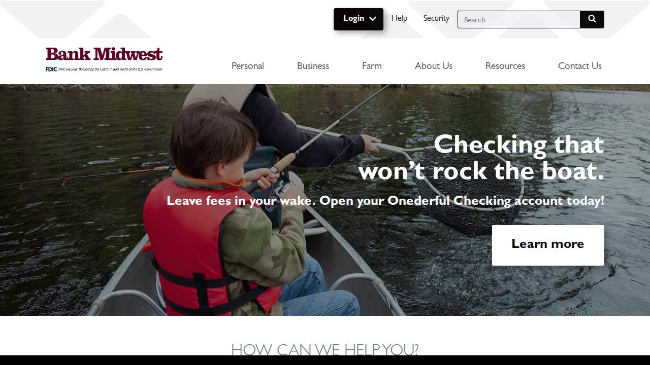 Bank Midwest website screenshot