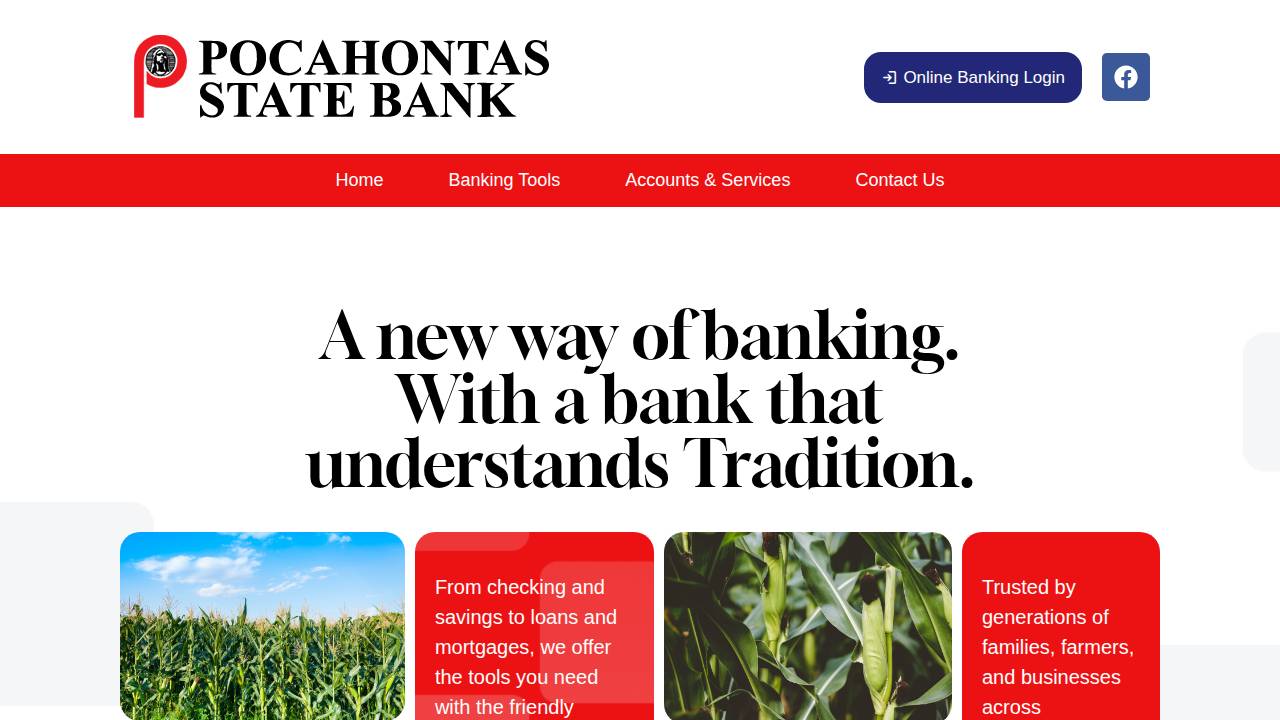 Pocahontas State Bank website screenshot