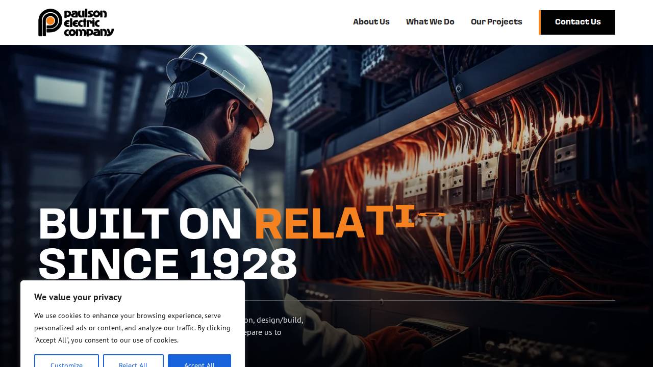 Paulson Electric CO INC website screenshot