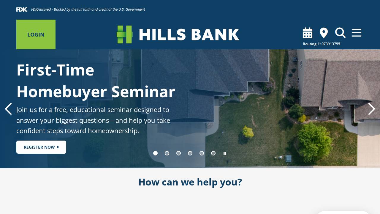 Hills Bank & Trust Company, Hills Bank & Trust CO website screenshot