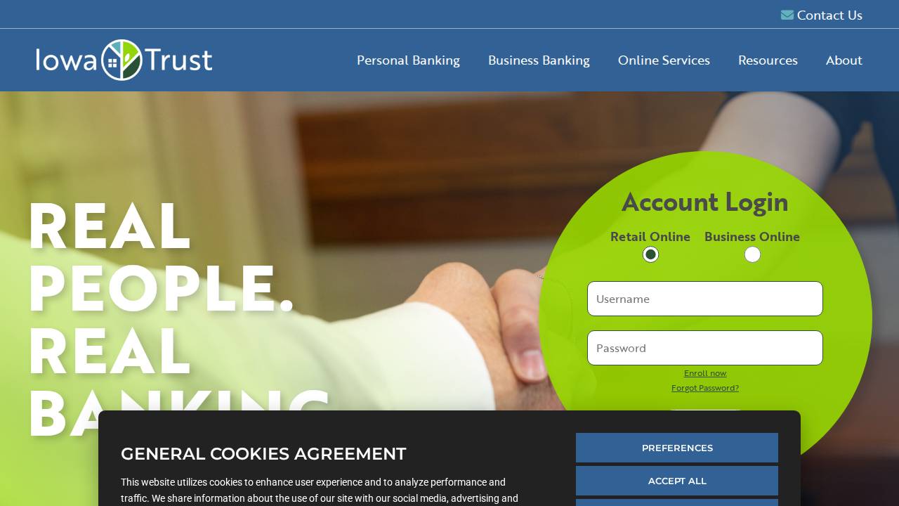 Iowa Trust & Savings Bank website screenshot