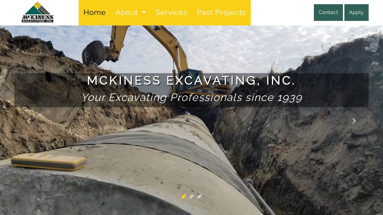 BOB Mckiness Excavating AND Grading Inc, Mckiness Excavating INC website screenshot