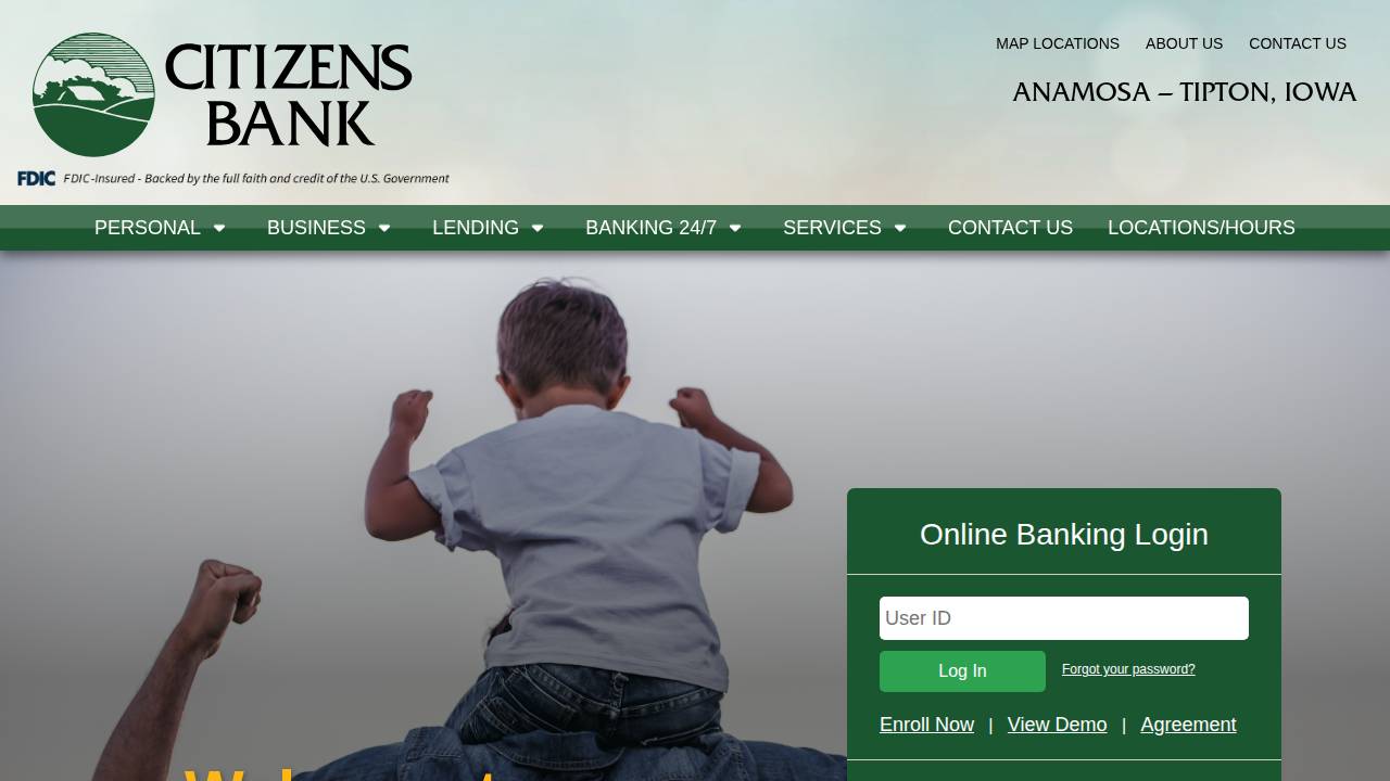 Citizens Savings Bank website screenshot