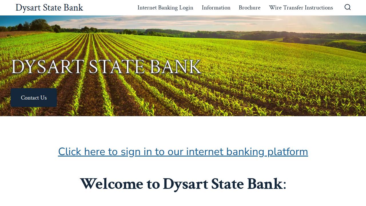 Dysart State Bank website screenshot