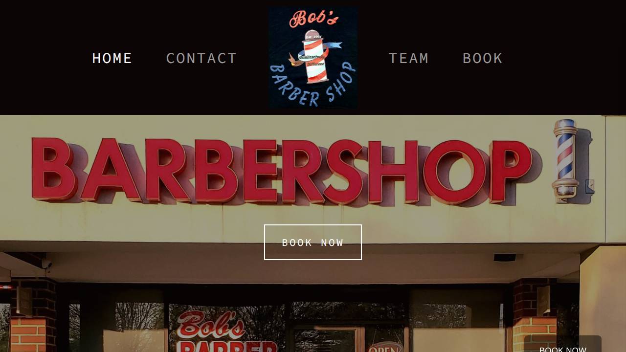 Meyer, Robert E; Bobs Barber Shop website screenshot