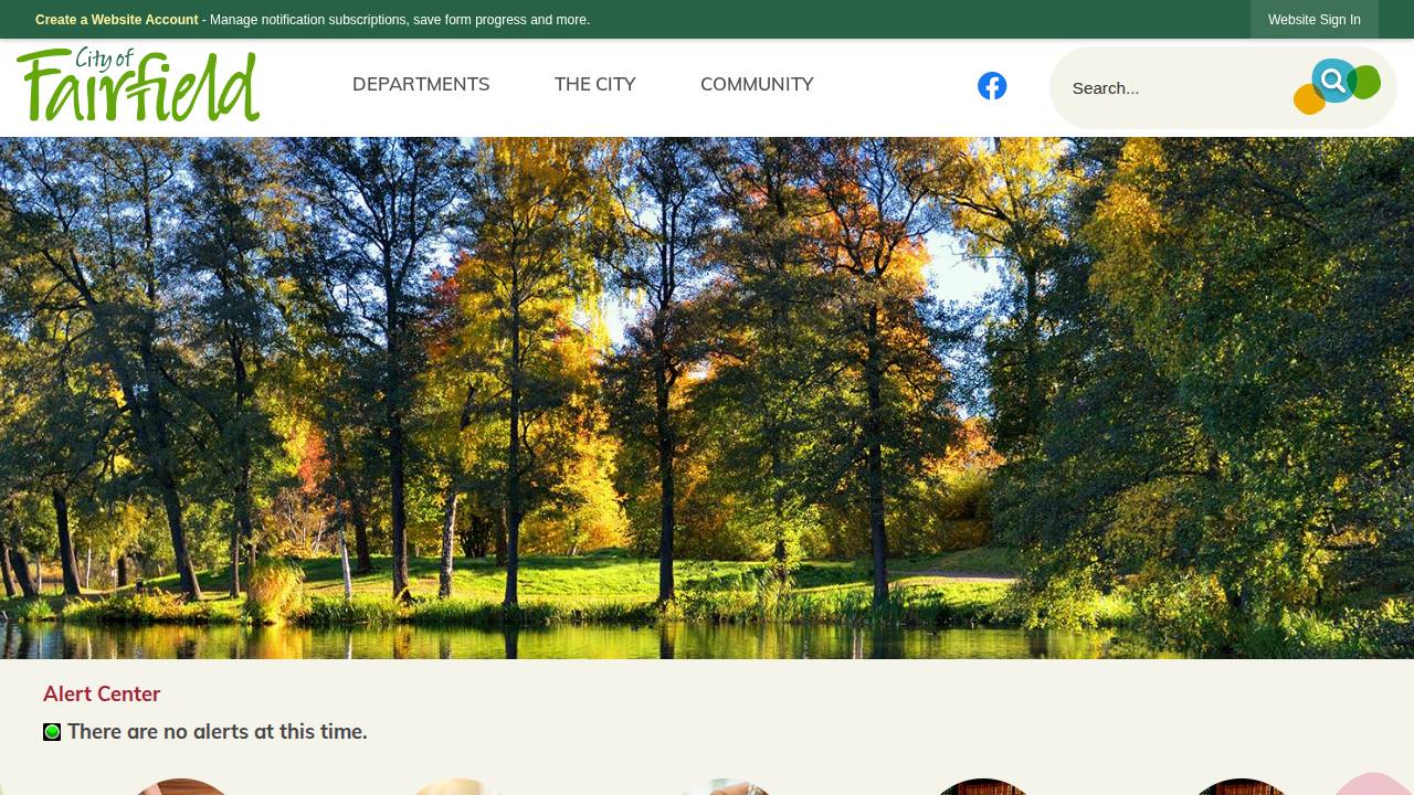 Fairfield Volunteer Fire Dept website screenshot