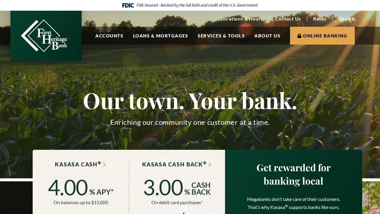 First Heritage Bank website screenshot
