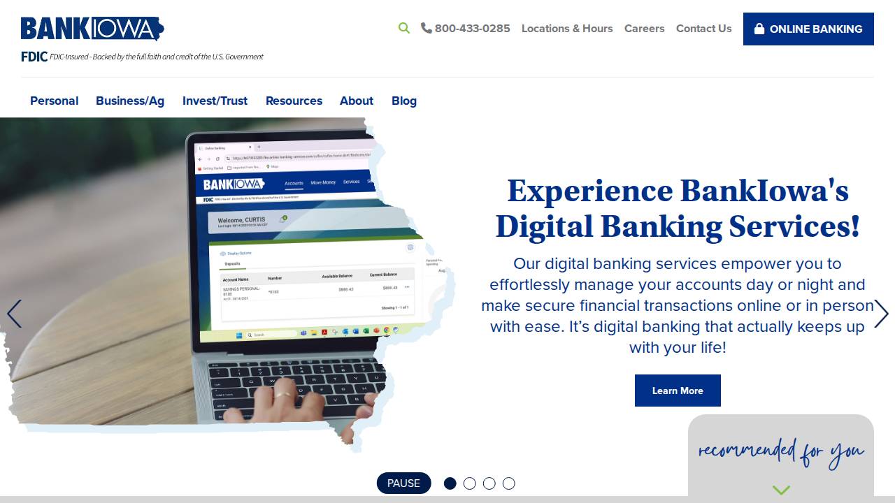 Bankiowa website screenshot