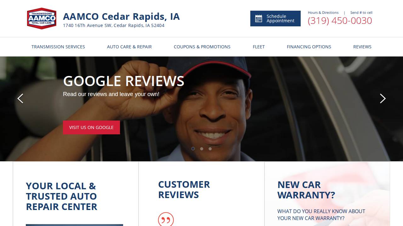 Mul-han Corporation, Aamco Transmissions website screenshot