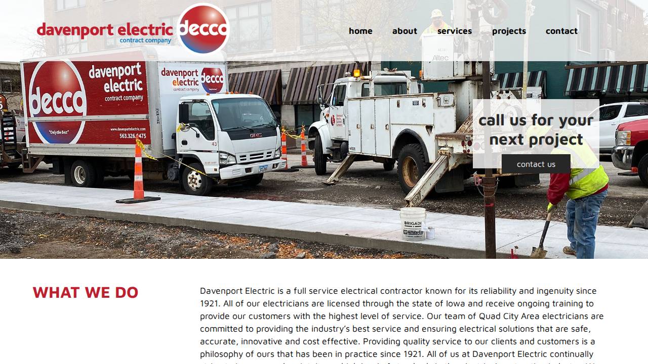 Davenport Electric Contract CO website screenshot