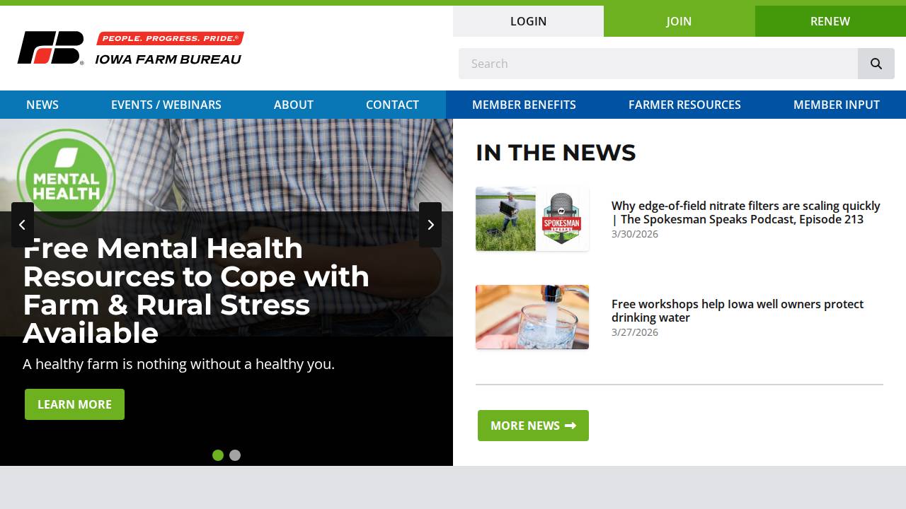 Iowa Farm Bureau Federation website screenshot