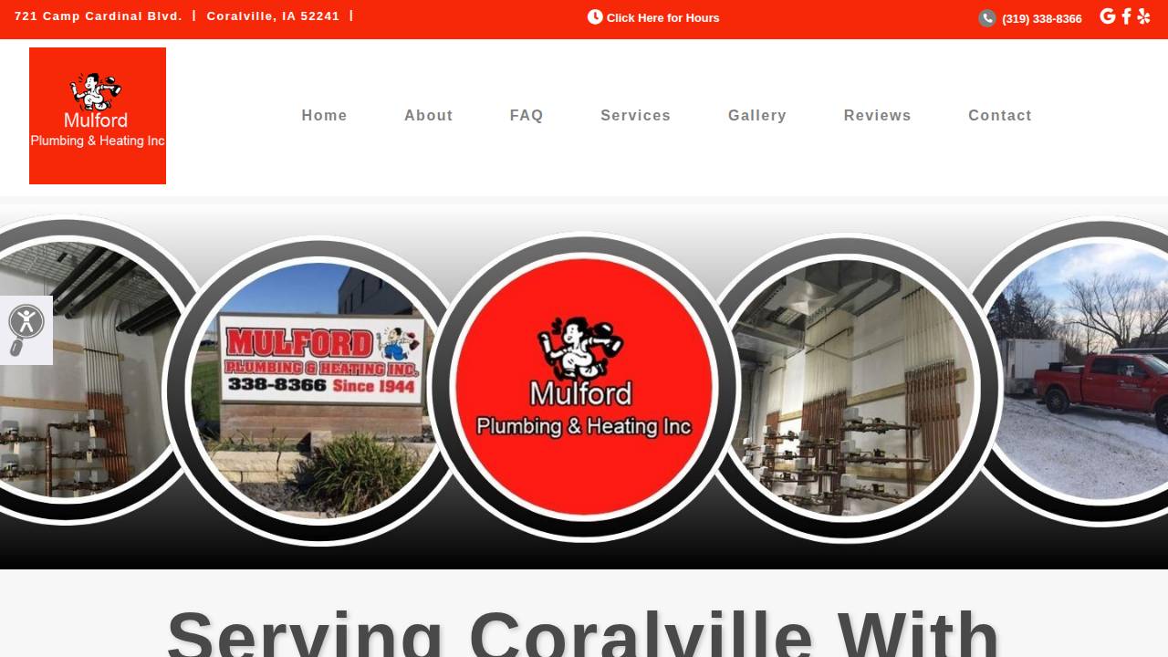 Mulford Plumbing & Heating INC website screenshot