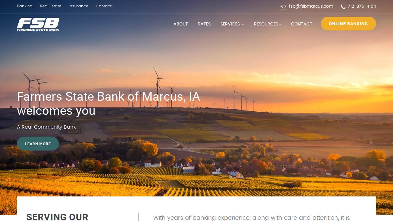 THE Farmers State Bank, Farmers State Bank website screenshot